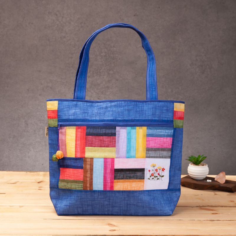 하마공방 고급 모시 조각보 꽃자수 전통 쇼퍼백 26,900원