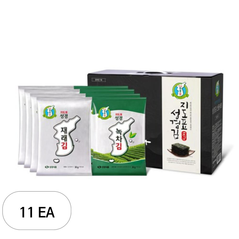 지도표성경 재래식 전장김 30g x 4p + 녹차 전장김 30g x 4p 세트 497,280원