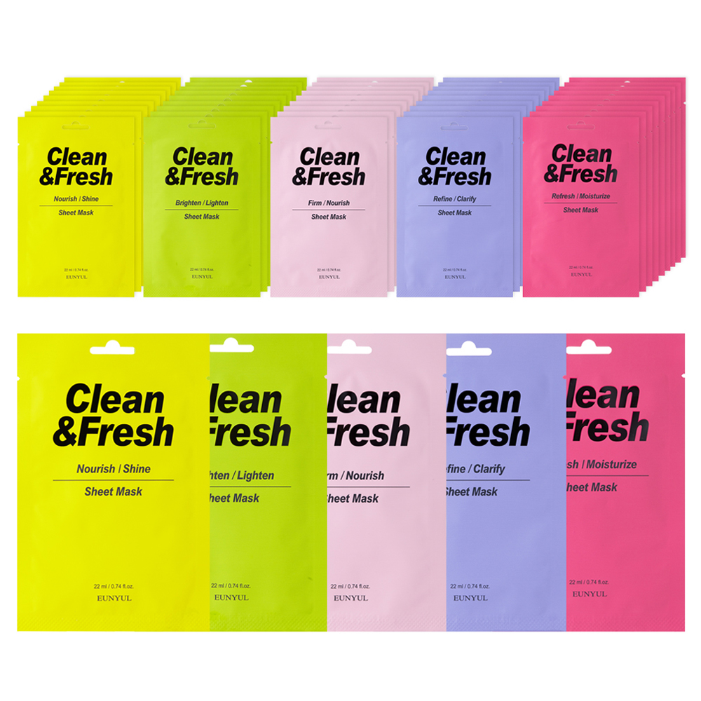 은율 클린앤 프레시 시트마스크 광채 5종 x 10p세트 132,250원