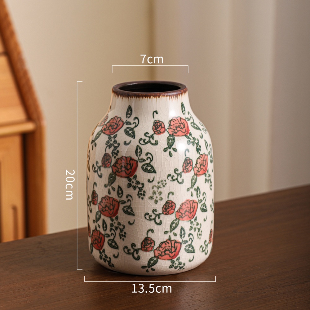 [리브나인] 프랑스풍 앤틱 레트로 도자기 세라믹 플라워 바스 화병 3종, 로즈 24,900원