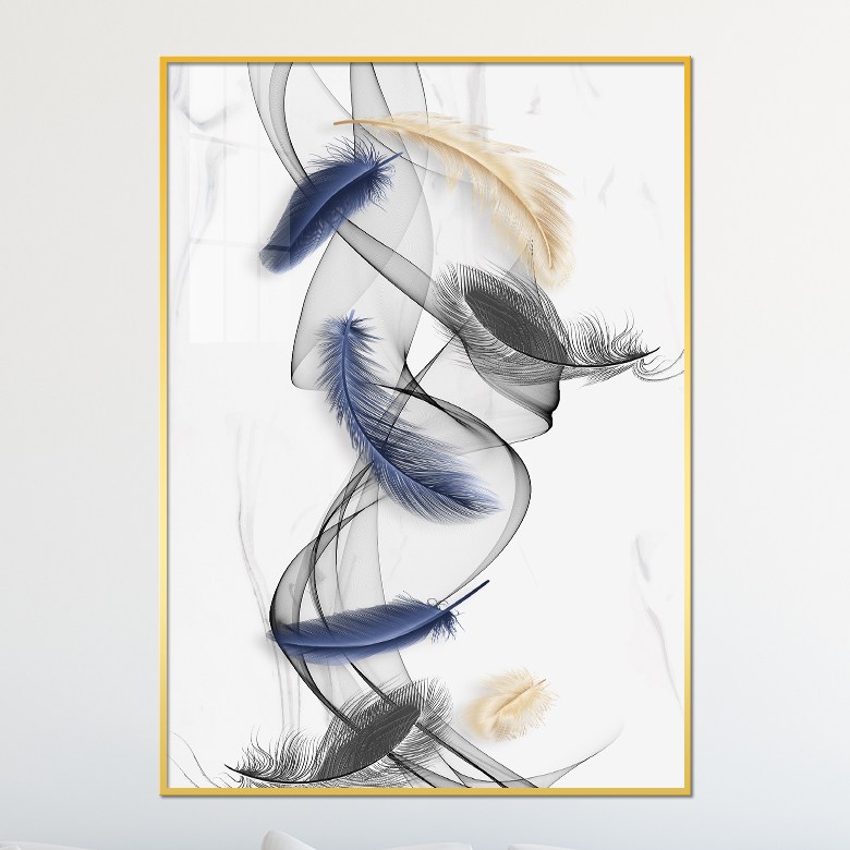 아트블루 행운을 가져다 주는 풍수 북유럽풍 기하학 깃털 인테리어 소품 그림 액자, 10 기하학 블루깃털_E 29,900원