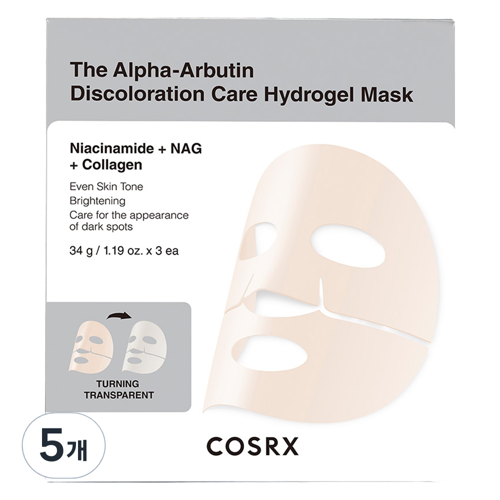 코스알엑스 더 알파-알부틴 디스컬러레이션 케어 하이드로겔 마스크, 3개입, 5개 57,750원