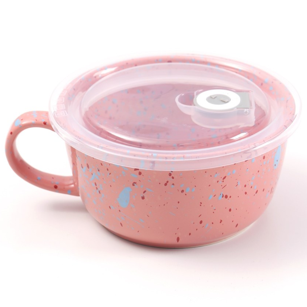 리빙스테이션 폴마르켄 도자기 밀폐 라면그릇 600ml, 1개, 핑크 10,800원