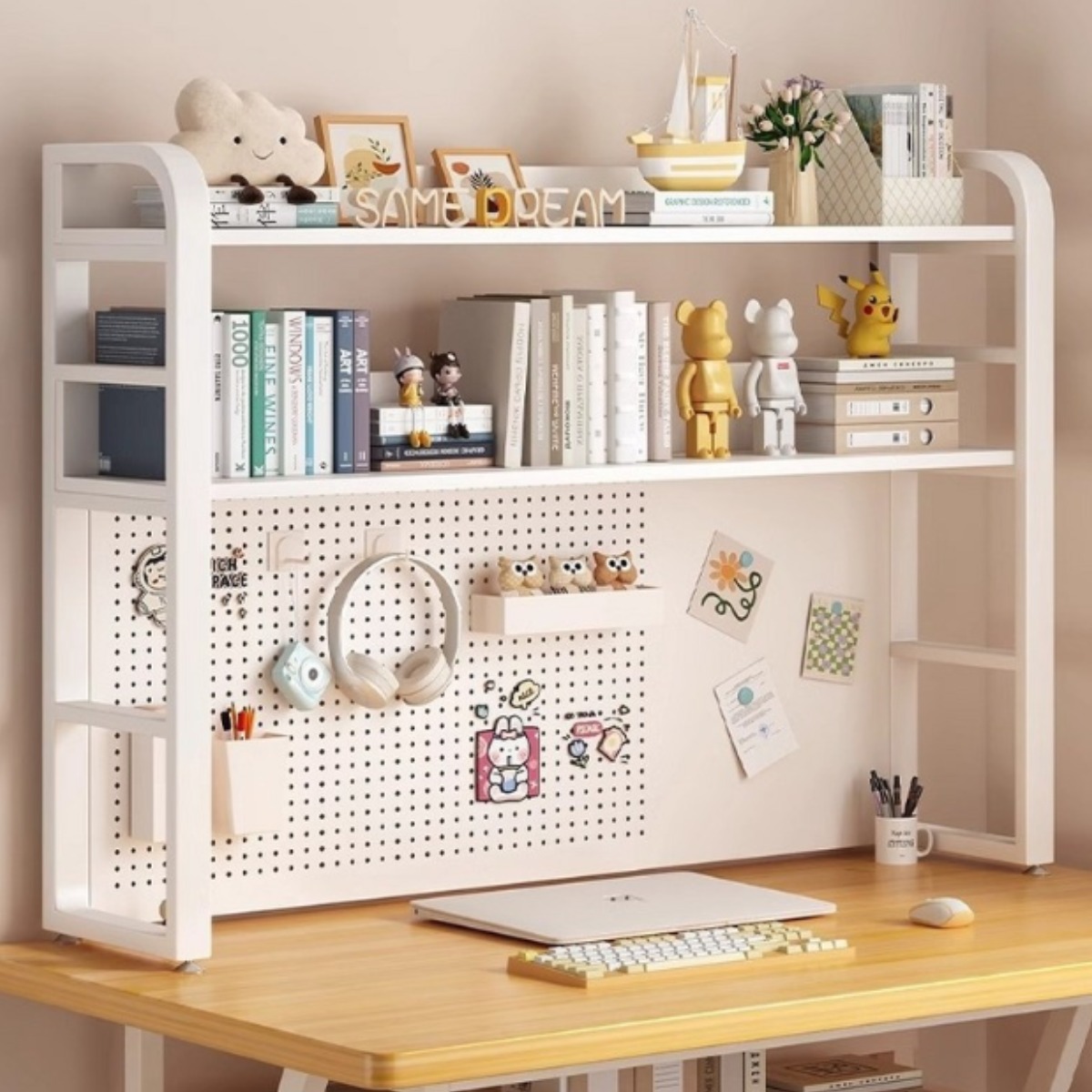 씨와이씨 스탠드형 다용도 타공판 1단 2단 수납선반 책상정리 공간활용 75,800원