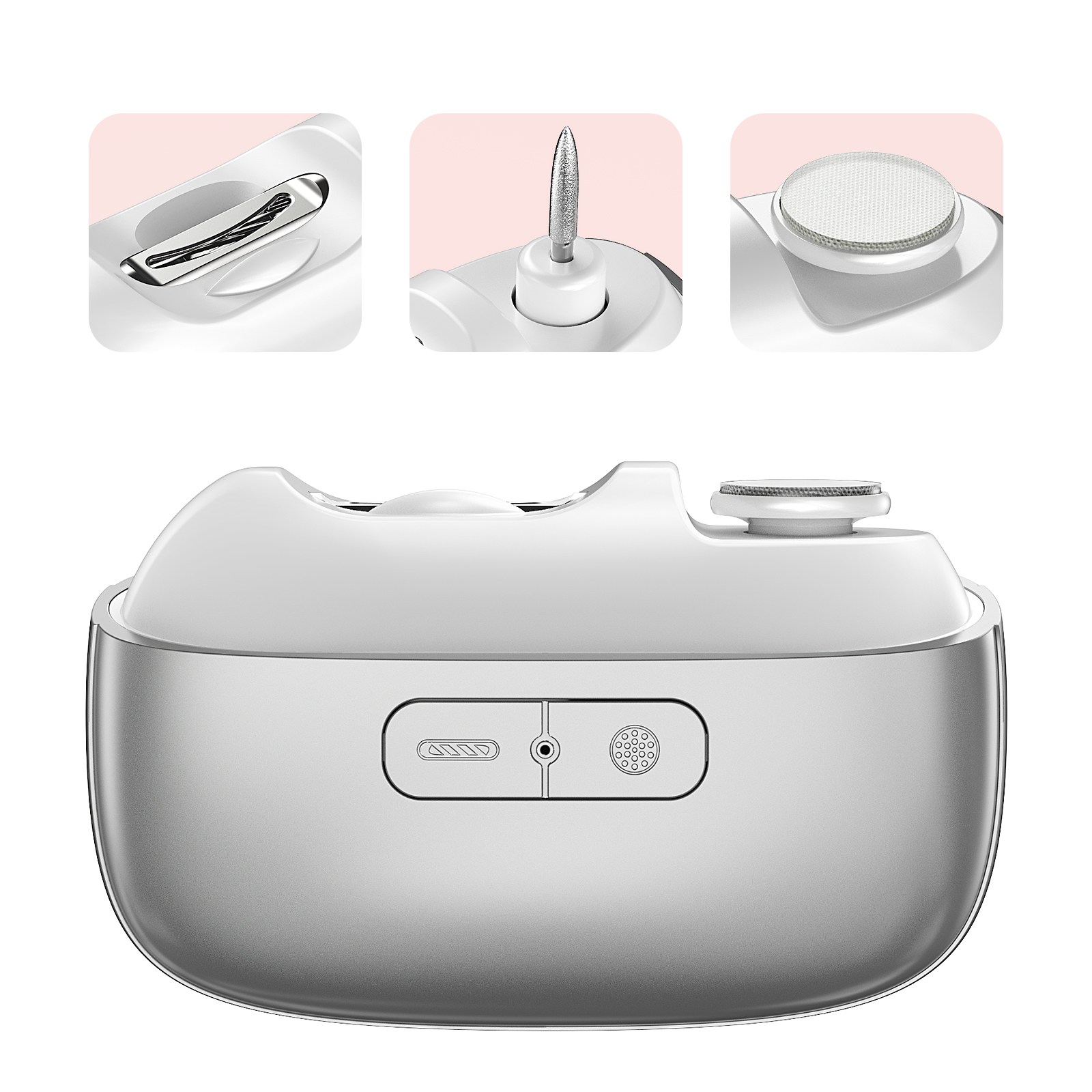 INSE 3in1 무선 자동 전동 손톱깎이 안전한 디자인 유아 노인 사용 가능, 1개, 화이트 42,400원