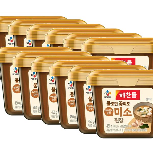 CJ 해찬들 물로만 끓여도 부드럽고 순한 미소된장, 450g, 12개 49,490원