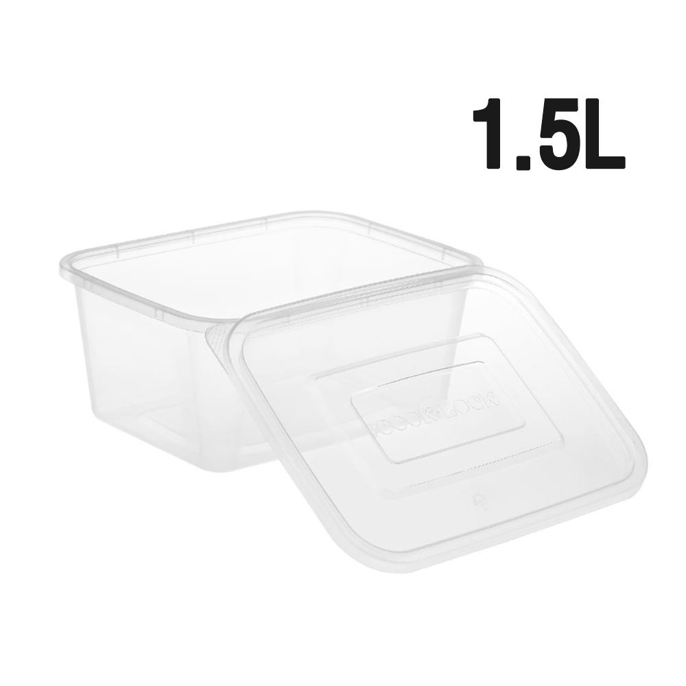 쿡앤락 찜용기,도시락,반찬,감자탕,포장용기,다회용,다용도,포크,컵,그릇 일회용용기모음전,, 50개, 사각밀폐용기1.5L 42,500원