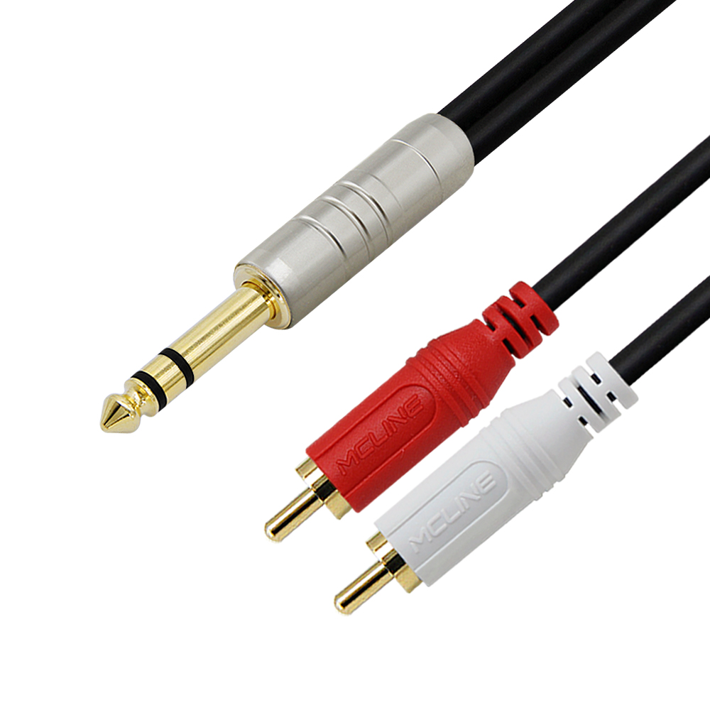 맥라인 스테레오 5.5 (6.3) TRS - 2RCA Y 케이블 믹서 앰프 스피커 오디오 연결선 McLine MC-PA07 14,000원