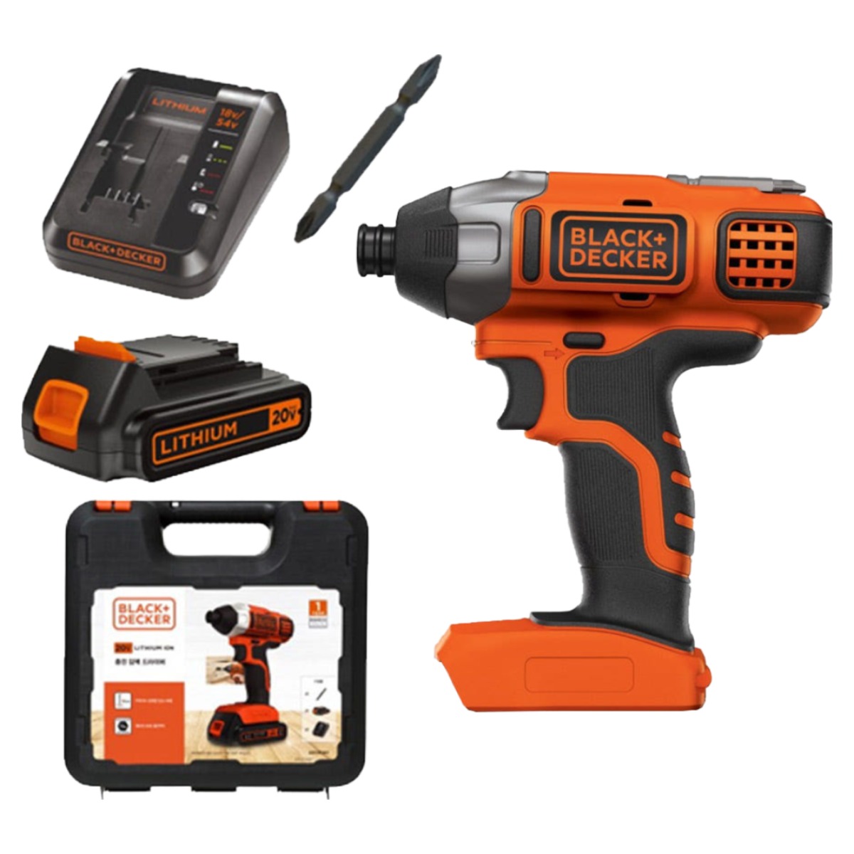 블랙앤데커 20V MAX 임팩 드라이버 충전 전동 드릴 드라이버 BDCIM18K, 1개 109,000원
