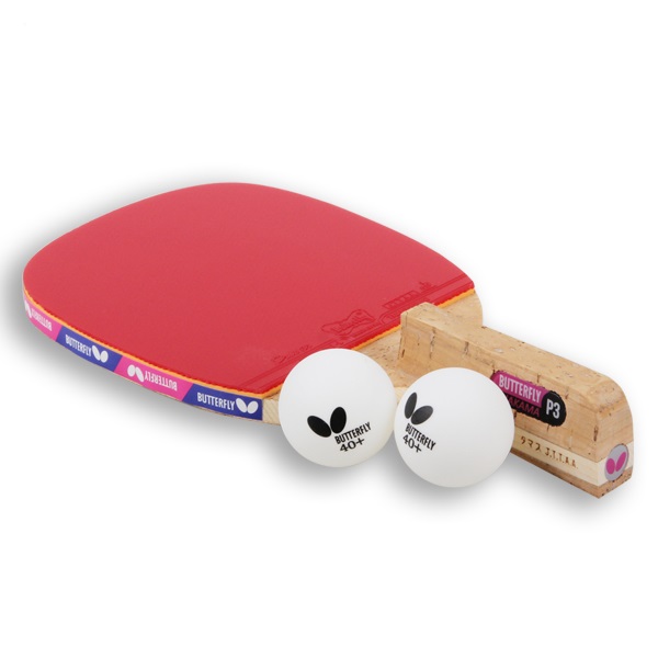 버터플라이 NAKAMA P-3 펜홀더 단면형 탁구라켓 세트 (공2개입포함), P-3 135,000원