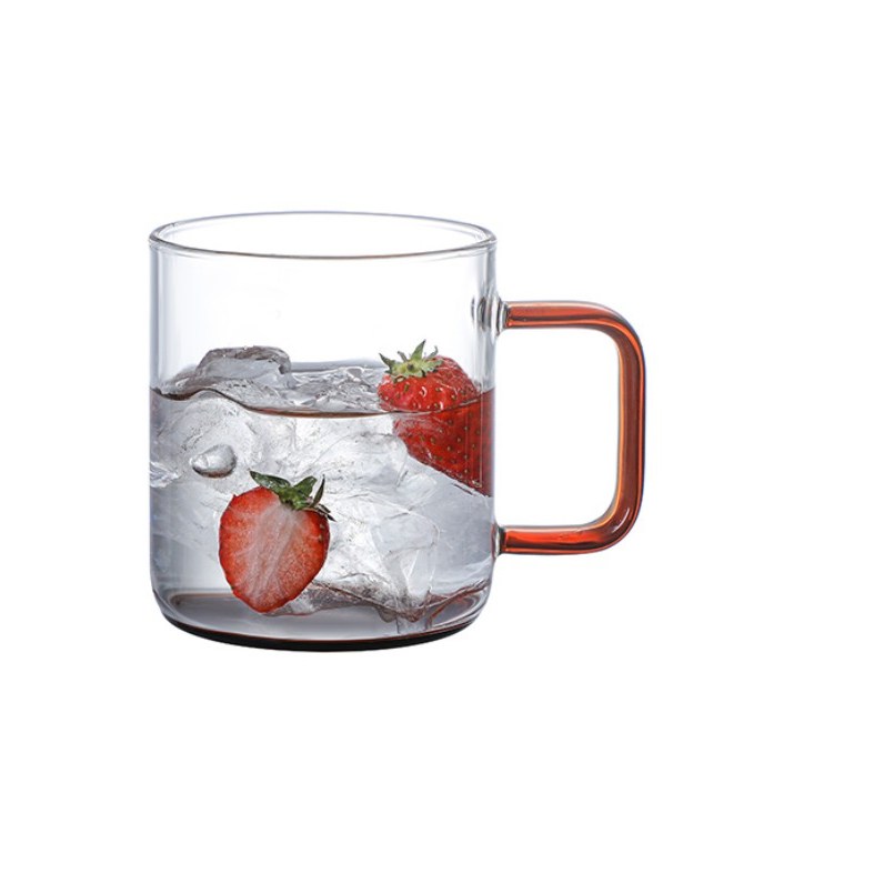 가벼운 컬러손잡이 유리잔 내열 카페 유리머그 360ml, 레드, 1개 8,000원