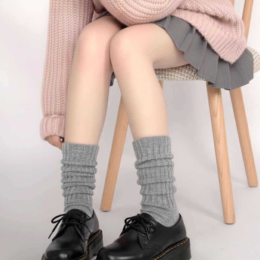 모비에라 울 캐시미어 무지 중목 니트양말 루즈삭스 골지 주름양말 3개세트 8,250원