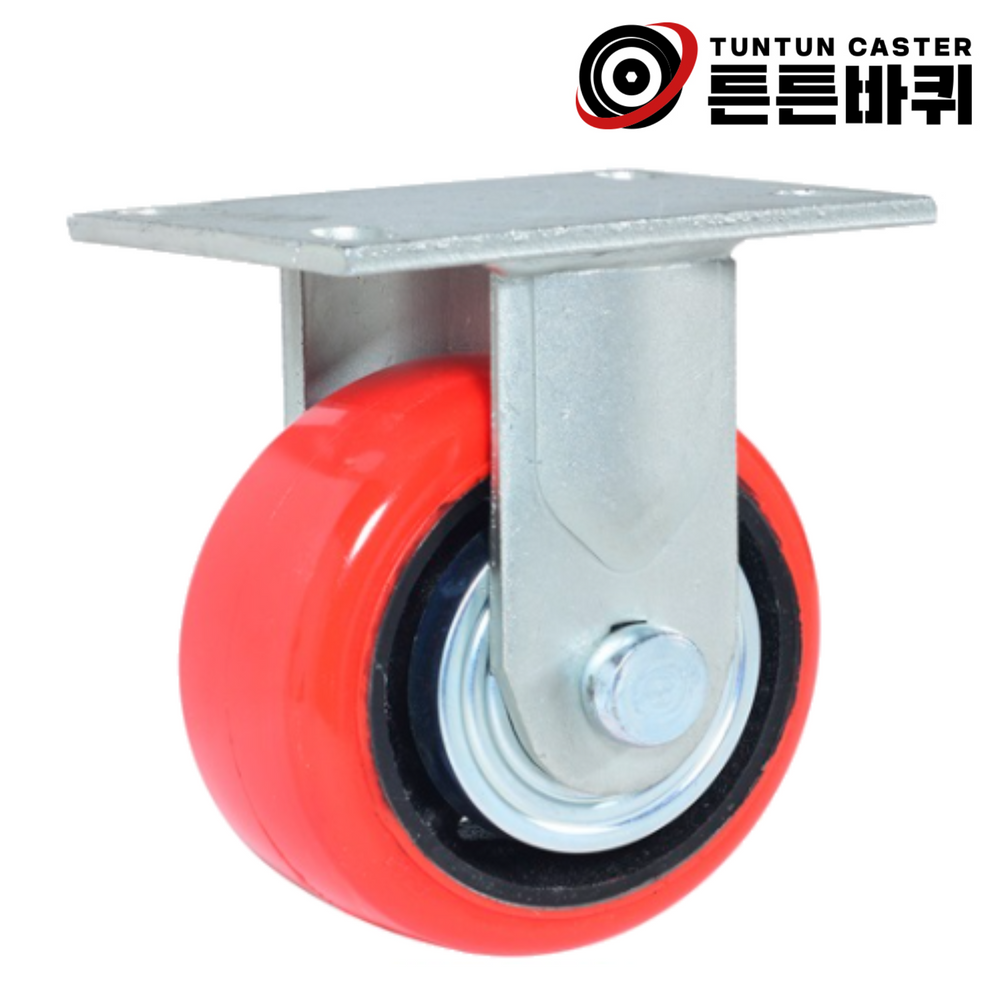 12.5cm(5인치) 700kg 우레탄 바퀴 고정형 산업용 캐스터 단조 고중량 폭64mm 8,500원