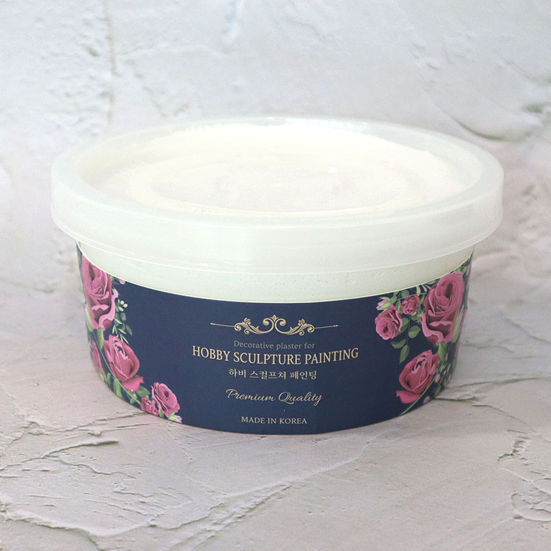 [하비코] 스컬프쳐 페인팅 플라스터 화이트 600g 백드롭페인팅 모형생크림케이크 거친 클레이 빠데, 현재가 7,500원