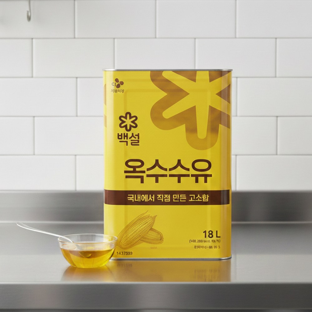 CJ 백설 옥수수유 옥배유 옥수수 식용유 18L 업소용 대용량 저가 식용유 말통 60,900원