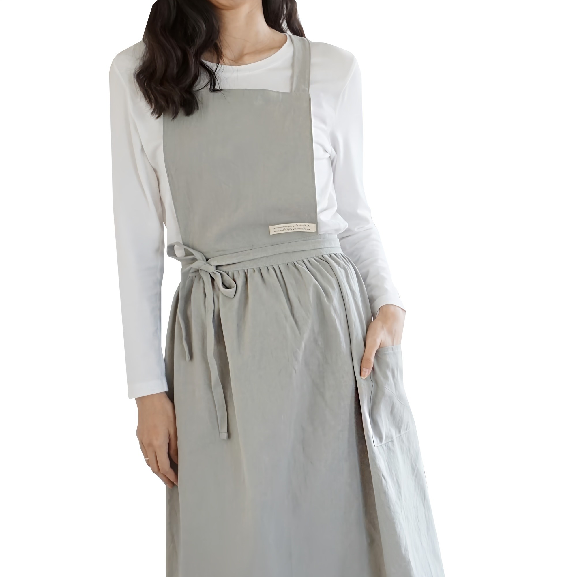 잇츠온 코튼 파스텔 원피스 앞치마, 카키, 1개 8,700원