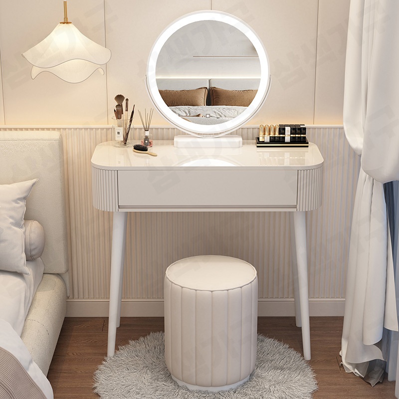 삼색가구 미니 화장대 소형 다용도 조명 거울 LED 스트립좌식 화장 대세트 수납장 (방문 설치 서비스) 148,000원