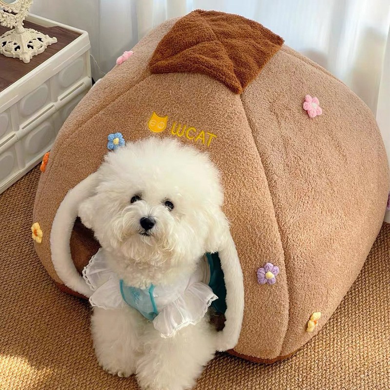 반려동물 강아지 집 고양이 집 숨숨집 미끄럼방지 극세사 텐트 하우스 12,800원