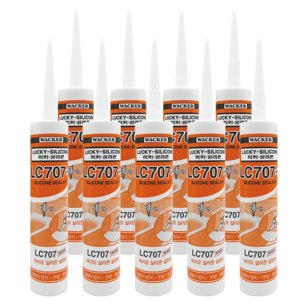 럭키실리콘 LC707 바이오 실리콘 욕실용 주방 실리콘 (백색), 9개 23,700원