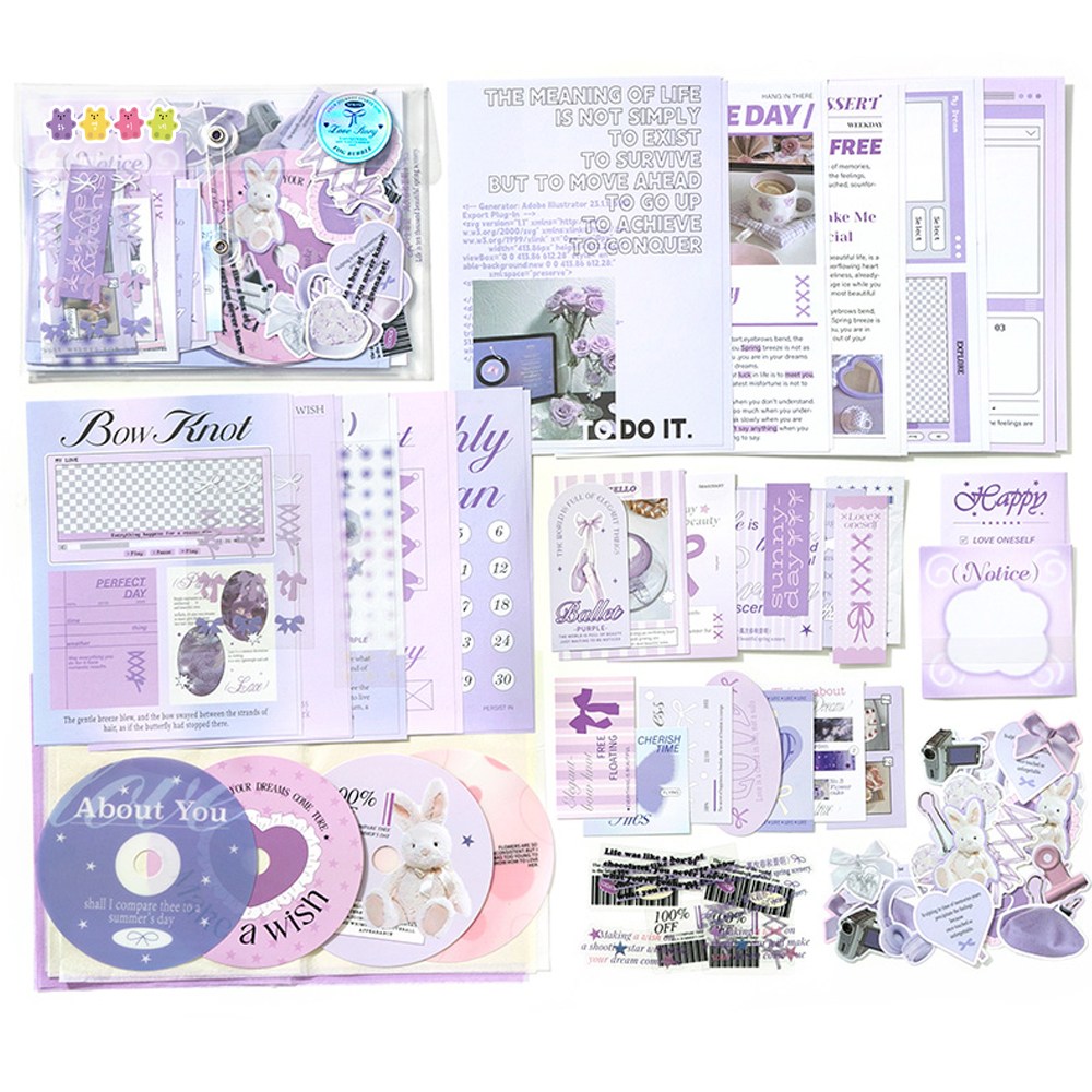 하영이네 키치감성 다꾸 페이퍼 스타트팩, 퍼플팩 16,200원