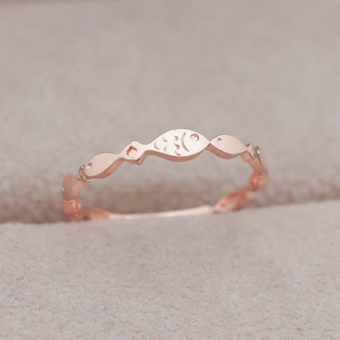 14k 18k 로즈골드 물고기 반지 행운 패션 심플 데일리 선물 레이어드(R252) 219,060원
