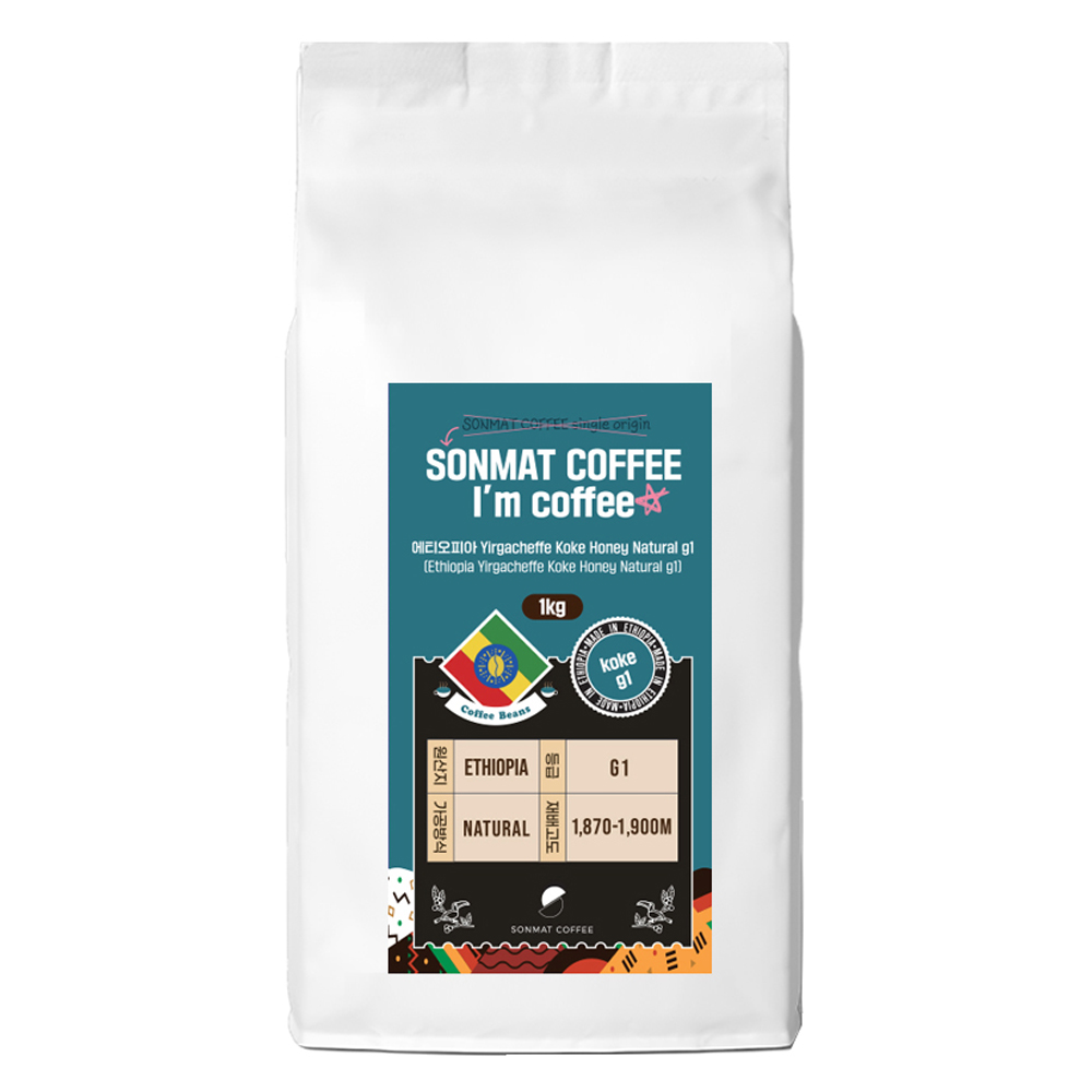 손맛커피 아이엠커피 에티오피아 예가체프 코케허니 G1 내추럴, 1kg, 1개, 에스프레소 36,000원