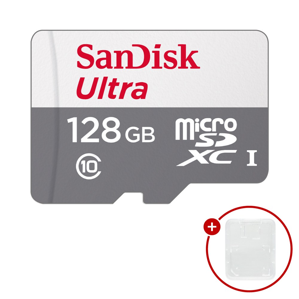 샌디스크 마이크로SD카드 울트라 SDSQUNR + SD카드 케이스 38,000원