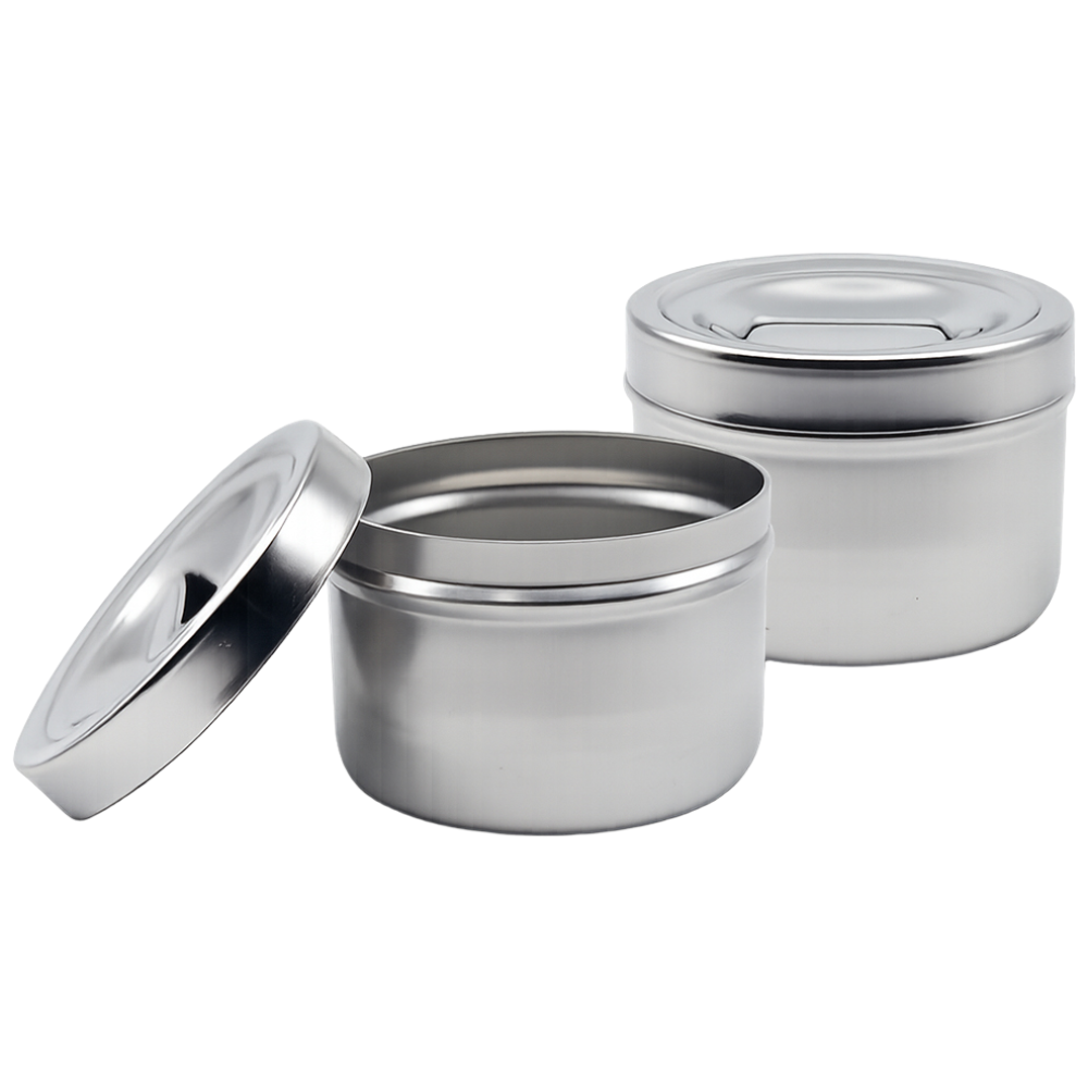 셀프미인 무료배송 알코올솜통 원형바트/소 2개 스폰지캔 거즈캔 원형솜통 코튼캔 병원 미용 네일 밧트, 2개, 스테인리스 13,100원