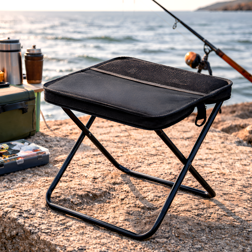 라피레인 휴대용접이식의자 캠핑의자 낚시의자 놀이동산 웨이팅 초경량, 1개, 블랙 13,100원