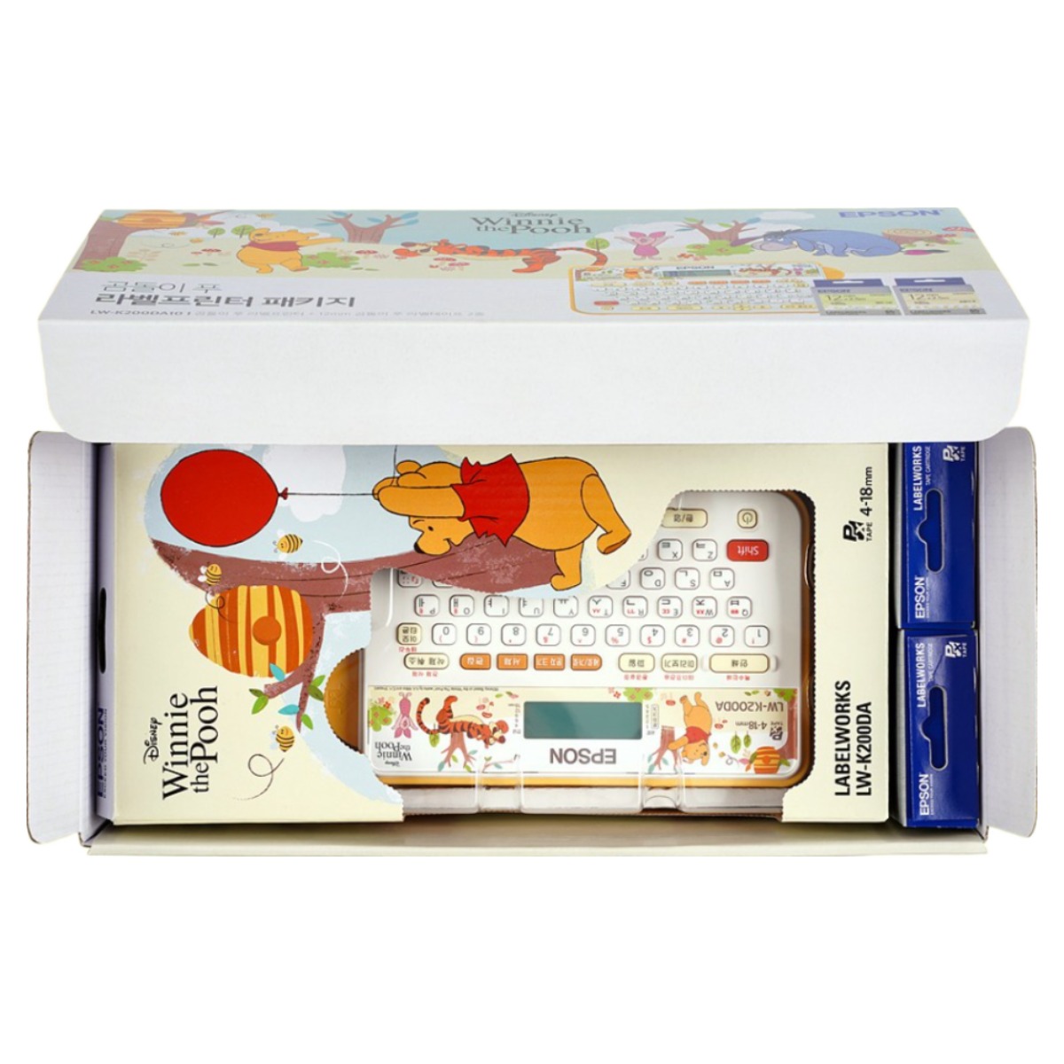 엡손 곰돌이푸 라벨프린터 LW-K200DA10 라벨테이프패키지 110,000원
