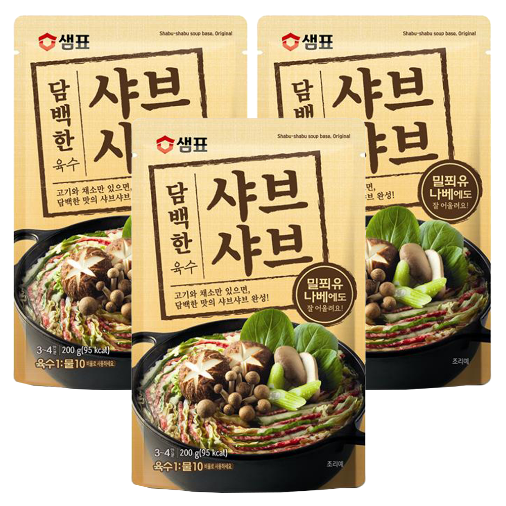 샘표 담백한 샤브샤브 육수 3~4인분 6,900원