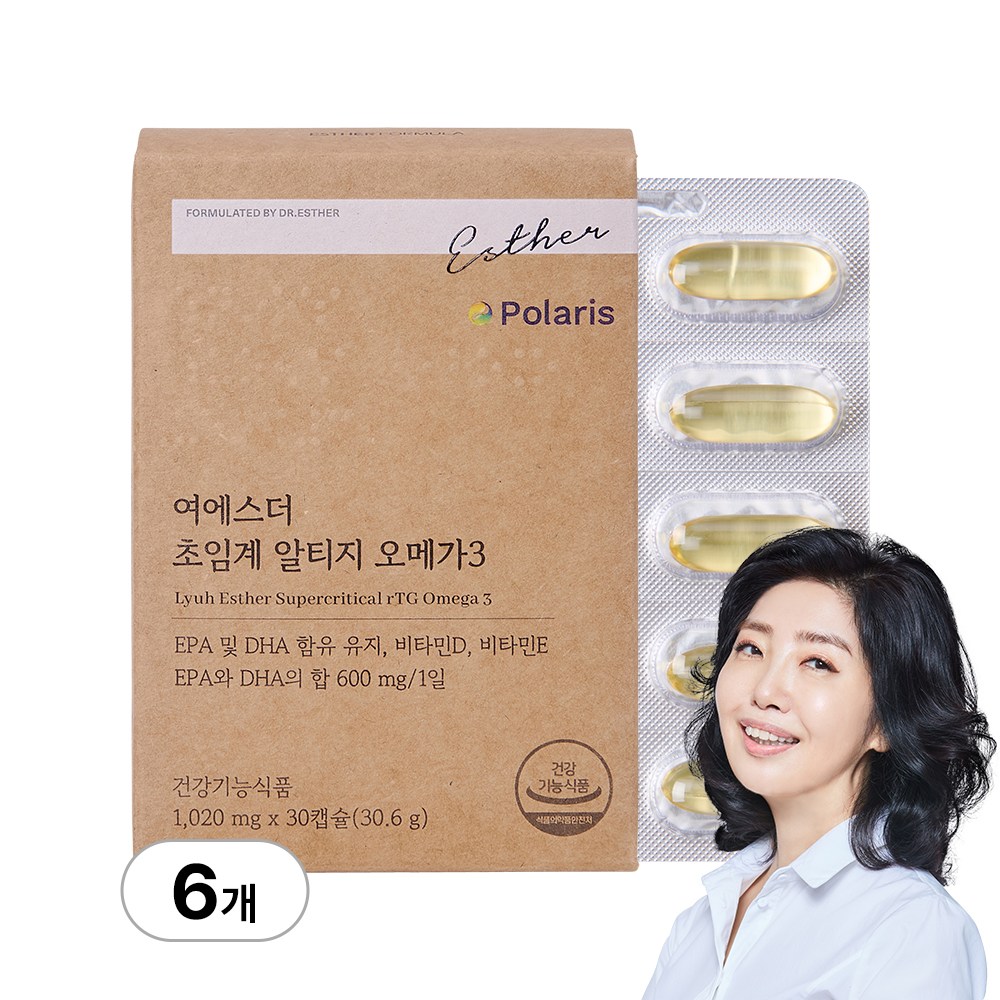 본사직영 여에스더 초임계 알티지 오메가3 1020mg, 30정, 6박스 57,100원