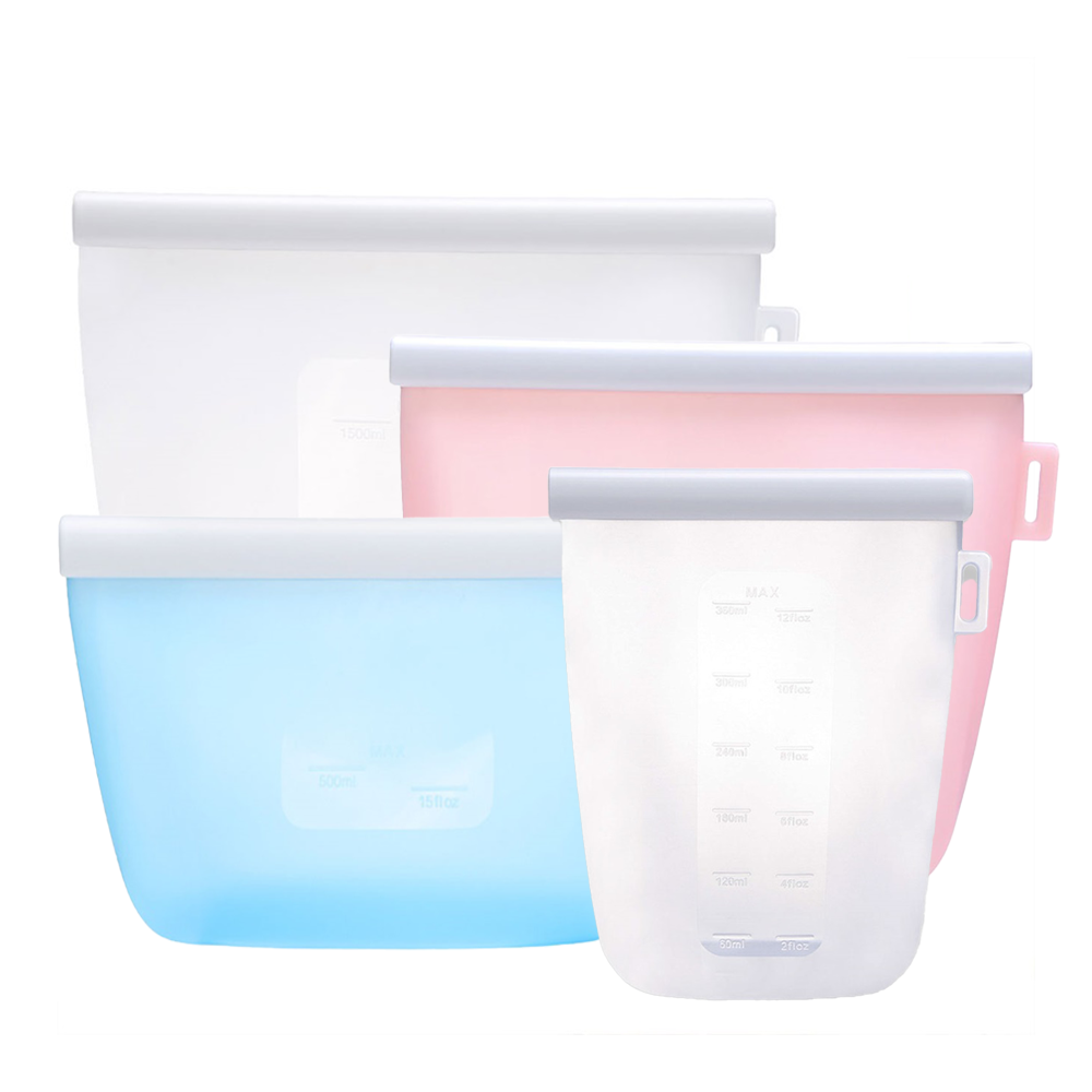 [세트상품] 실리콘지퍼백 지퍼형 360 / 500 / 1000 / 1500 4종세트, 1세트, 랜덤 64,400원