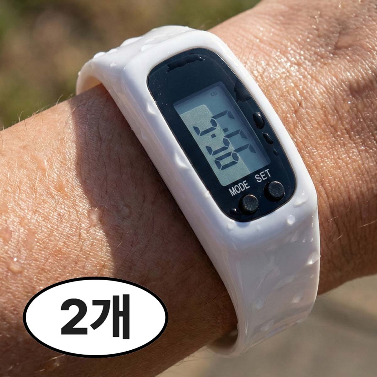 슈가라인 초경량 만보기 시계 2개입 걷기 런닝 운동 다이어트, 1세트, 화이트+화이트 11,500원