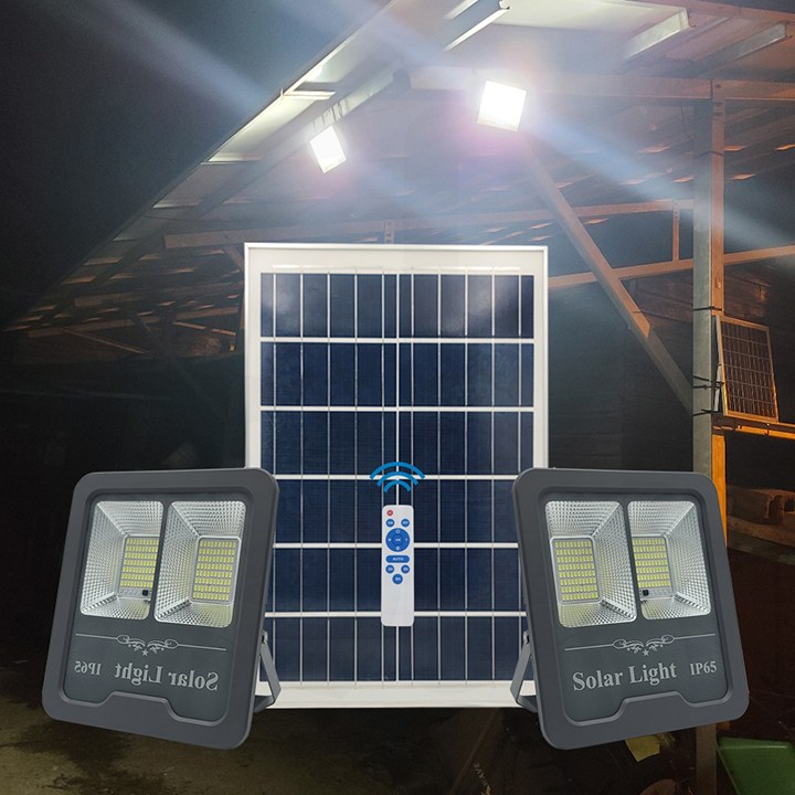 솔까든 태양광 LED 가로등 투광기 조명 벽등 200W 2헤더 태양열 정원등 부착형 간판 조명 공장 가로등 137,000원