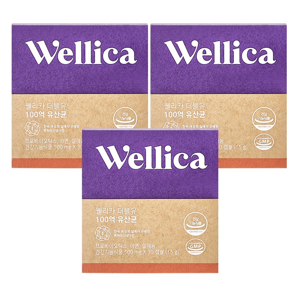 웰리카 100억 질 유래 유산균 셀레늄 아연 모유유래 프로바이오틱스 생유산균 W, 30정, 3개 106,000원