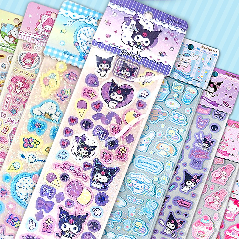 4+4 산리오 반짝 오로라 홀로그램 다꾸 스티커 8종 세트 11,900원