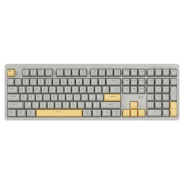 지클릭커 파도프로젝트 제주바다 풀윤활 플런저 무소음 무선 블루투스 키보드, 크레용 옐로우, WK100B, 제조사축 28,900원