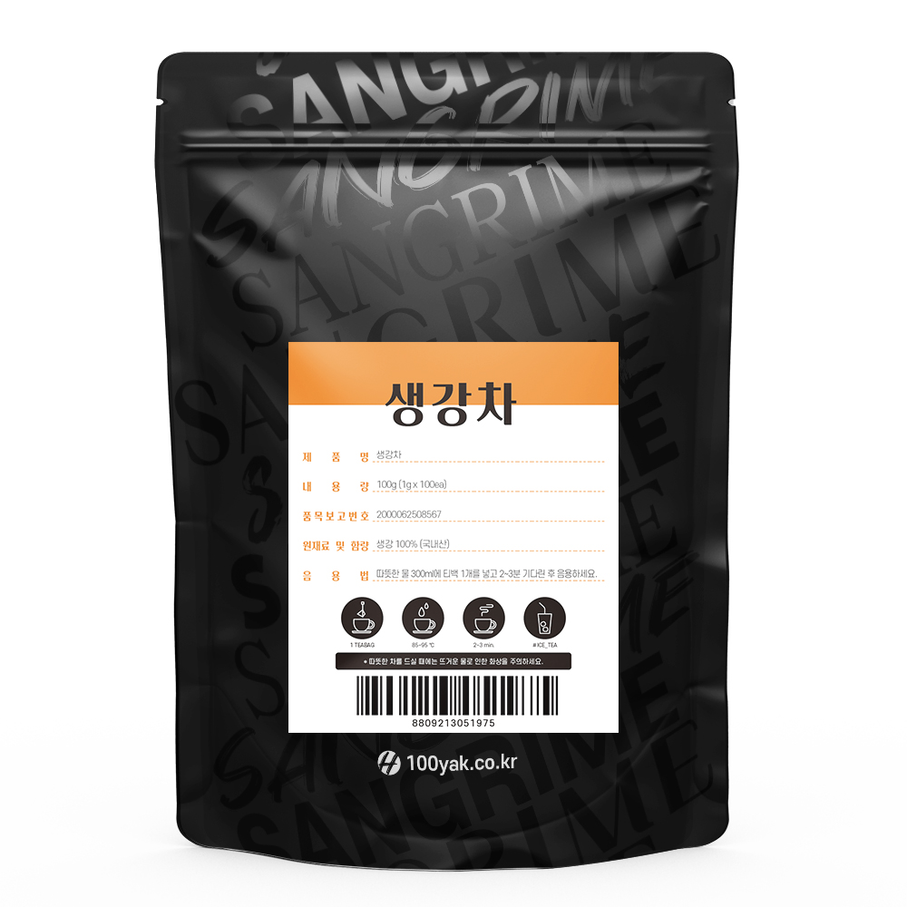 산그리메 국내산 생강차 100티백 대용량 PLA 생분해필터 삼각티백차, 1개, 100개입, 100g 19,850원