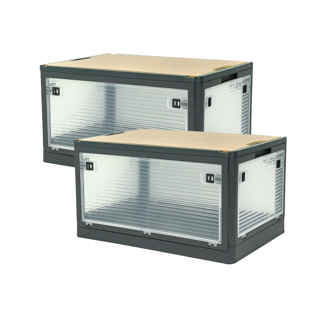 스페이스에디터 5면 개방도어 폴딩 리빙박스 우드상판형 2P 세트 75,500원