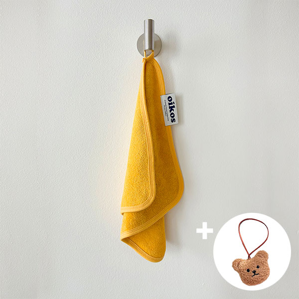 오이코스 핸드타월 1장 고리형 어린이집수건 곰돌이네임택 증정, 옐로우, 1개 9,950원