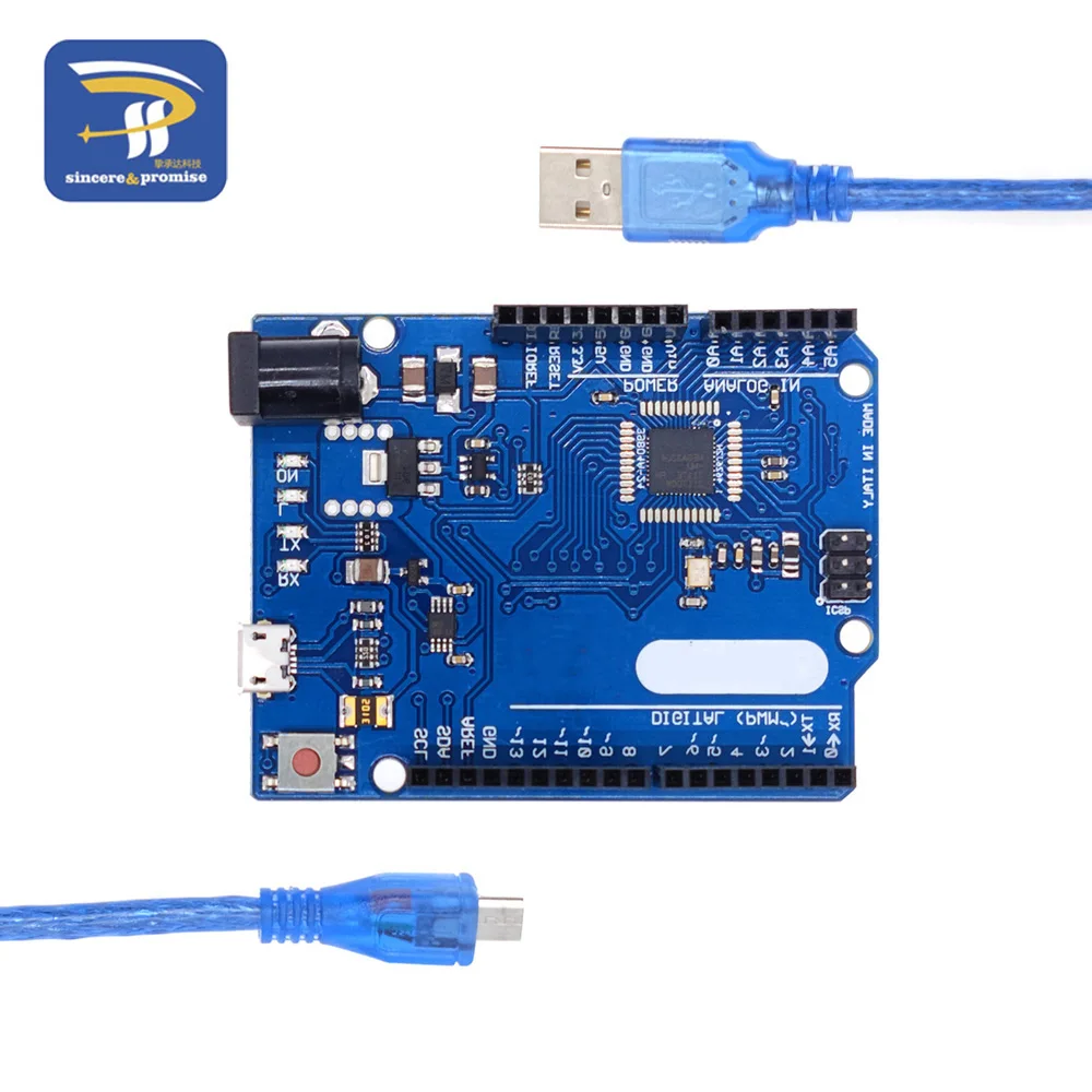 레오나르도-R3 마이크로 컨트롤러 Atmega32u4 개발 보드 USB 케이블 포함 아두이노와 호환 가능 DIY 스타터 15,500원