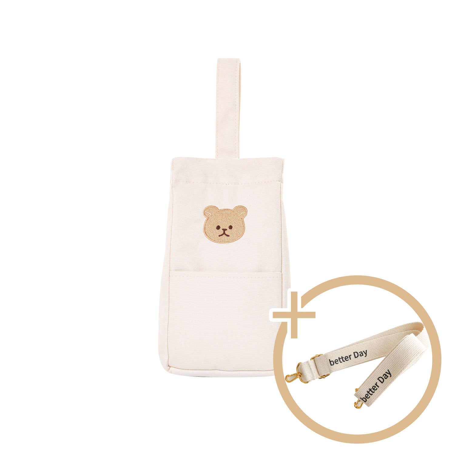 큐베베 곰돌이 텀블러 가방 보냉 방수 드링크백 크로스, 혼합색상 35,900원