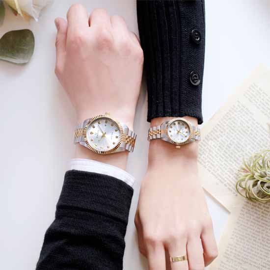 [TANDY] 탠디 럭셔리 커플 캘린더 메탈 손목시계(오스트리아 스톤 식입) T-3909 6종중 택1(탠디 쇼핑백 증정) 89,000원