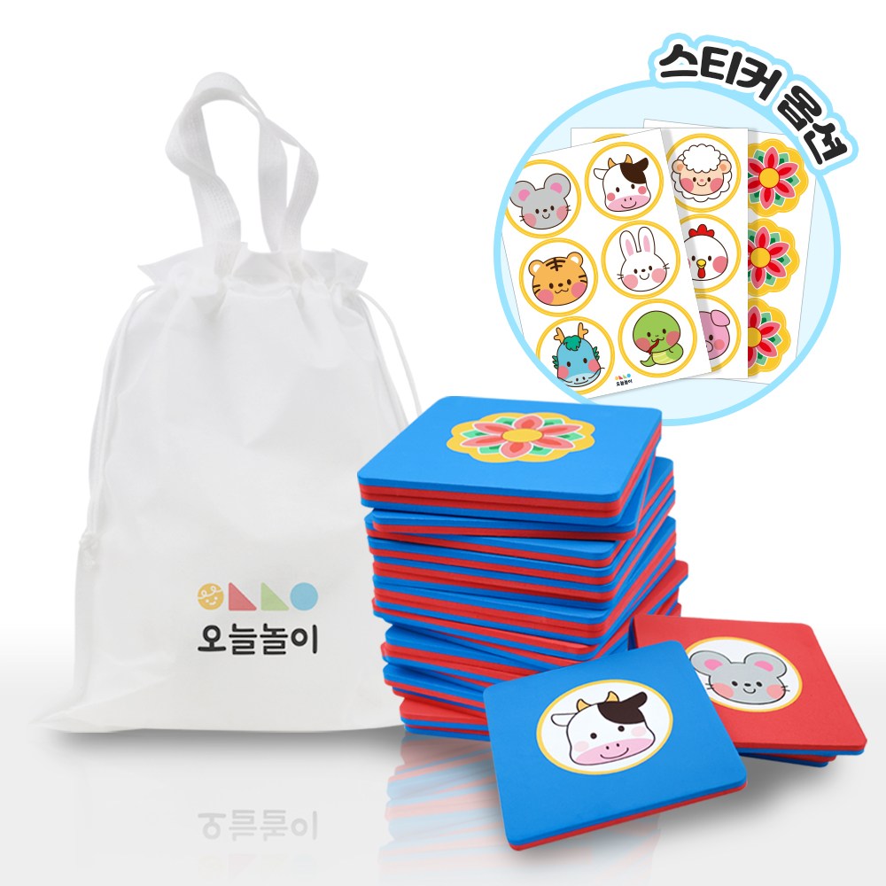 오늘놀이 청홍 색판 뒤집기 세트 24개입 운동회 레크리에이션 단체 게임 KC인증, 1개, 색판 뒤집기 단품 19,800원