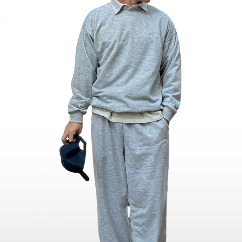 M-5XL 30-42 바이모노 브루클린 트레이닝 세트 남자 빅사이즈 맨투맨 오버핏 와이드 팬츠 츄리닝 M L XL 2XL 3XL 4XL 5XL 30 32 34 36 38 40 42 74,800원