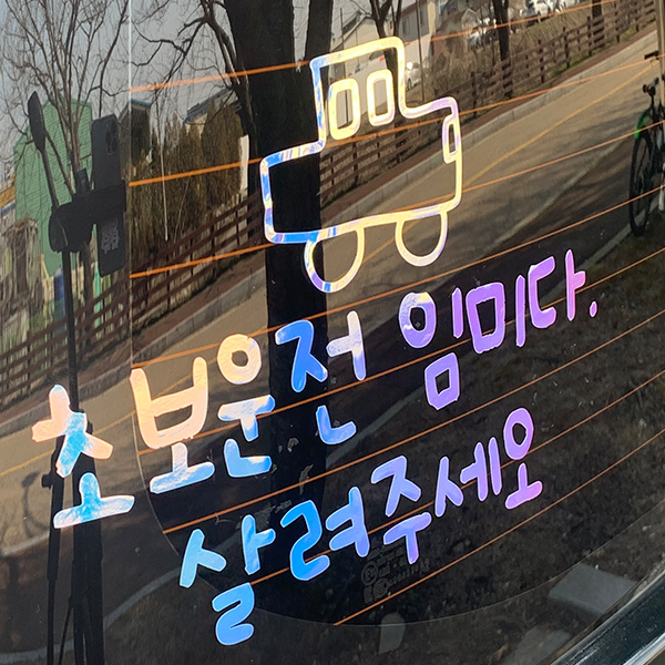 야광 초보운전 스티커 귀여운 차량용 왕초보운전 차량 초보, 야광-오팔화이트, 1개 23,000원