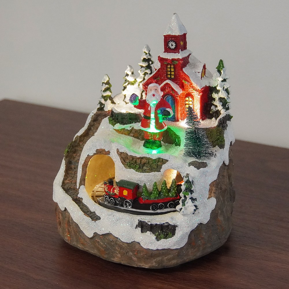 토이토 크리스마스 마을 레일 오르골 자동 기차 무드등 장식 소품, 1개, 산타 마을 레일 35,800원