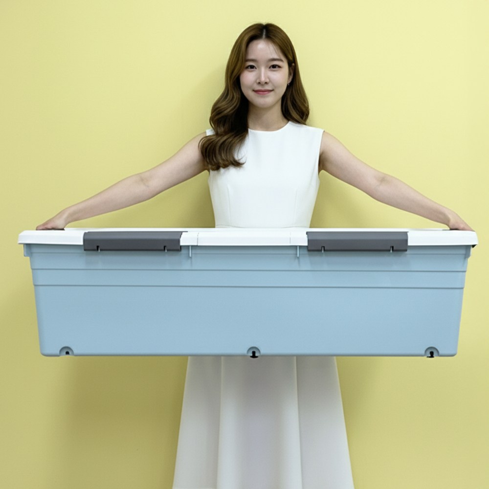 노틈 대형 리빙박스 옷정리함 수납박스 100리터 120리터, 1개, 블루 50,000원