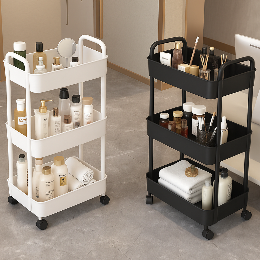 깔끔의정석 이동식 3단 트롤리 수납 선반 7,990원